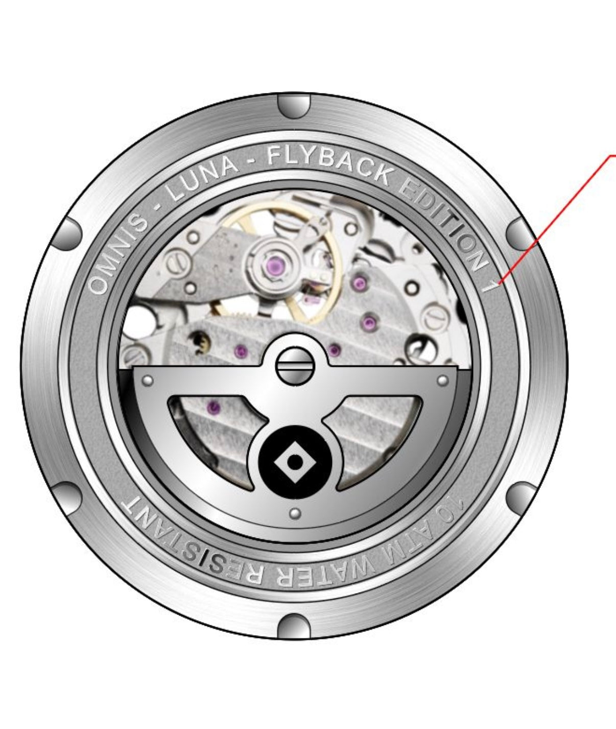 Omnis LUNA x Flyback Edition - Cadran Guilloché